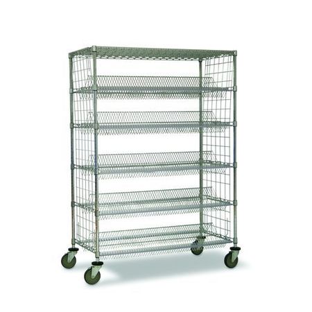 TECHNIBILT SHELVING SYSTEMS Dbl-Sided Sloped Shelf (5) Cart, 24x48x69 STR548